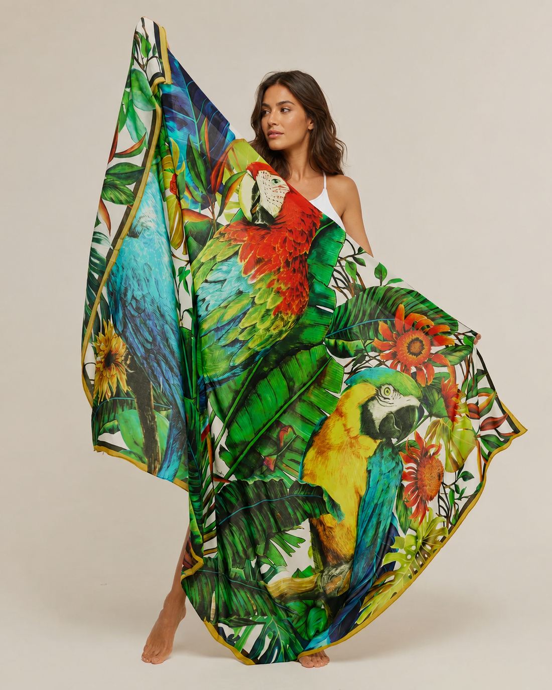Pareo Araras do Brasil - Viscose/ 130x200