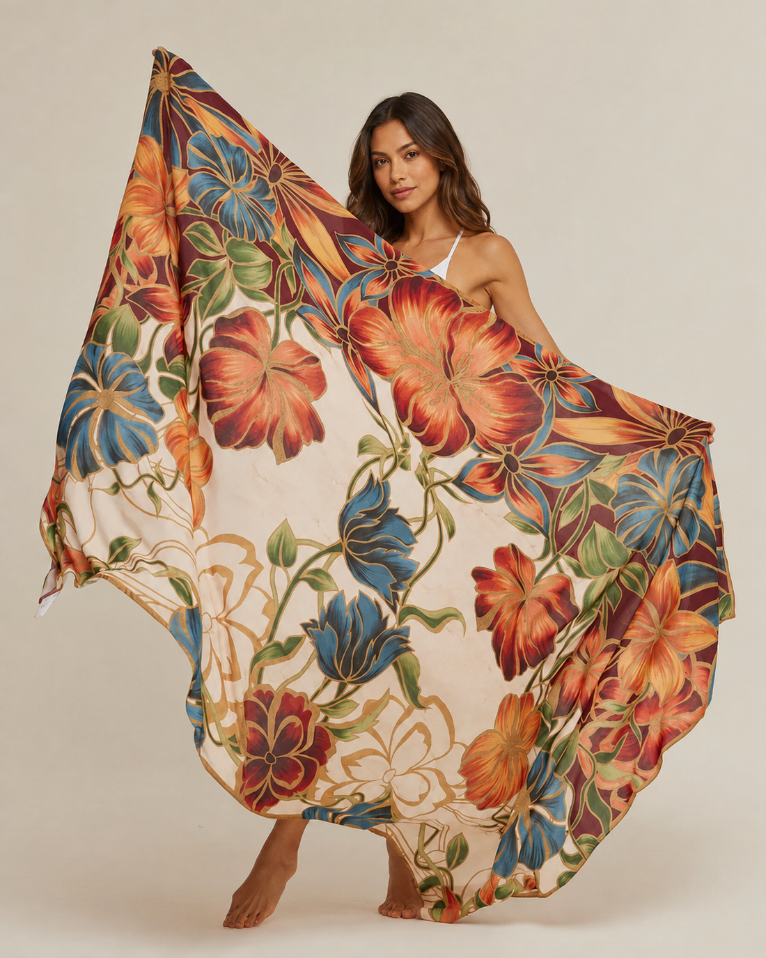 Pareo Marble Flowers- Viscose/ 130x200