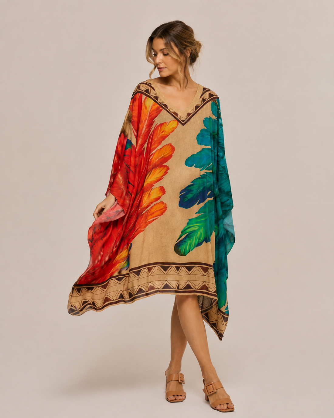Kaftan Corto Penas Cocar - Viscose - Scarfme | Bufandas, Pañuelos, Chales, Turbantes