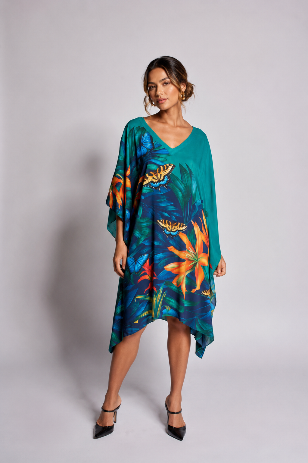Kaftan Corto Mata Atlántica - Viscose - Scarfme | Bufandas, Pañuelos, Chales, Turbantes