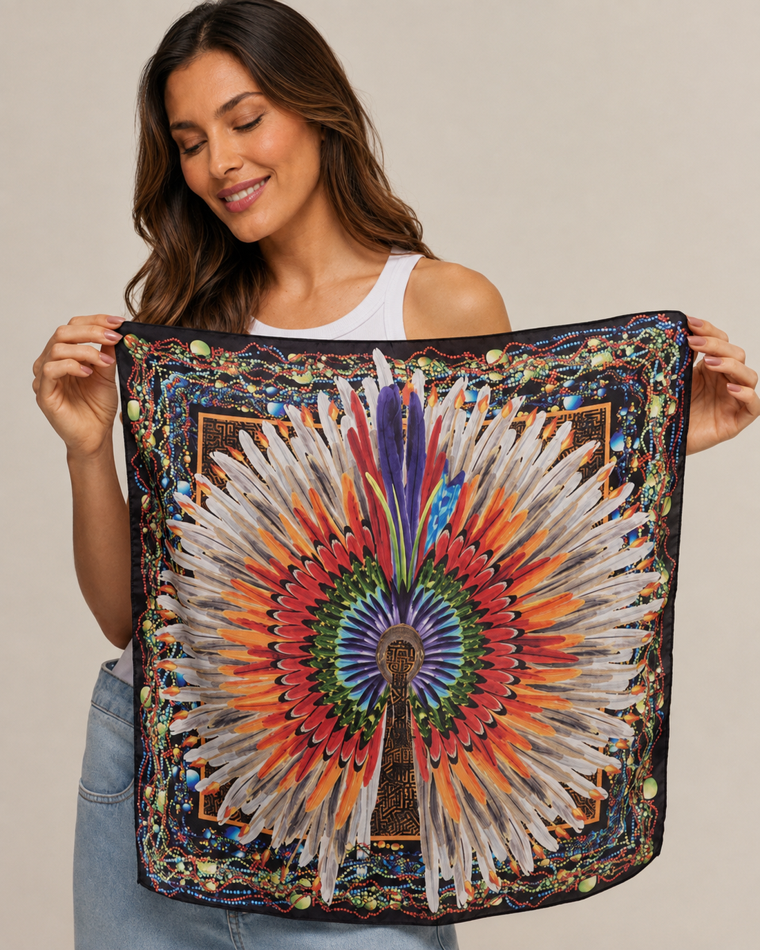 Pañuelo Cocar - Twill de Seda/ 65x65 - Scarfme | Bufandas, Pañuelos, Chales, Turbantes