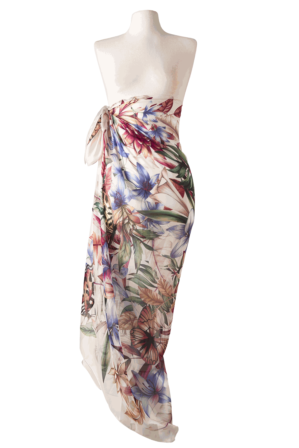Pareo Floral Light- Satén de Seda/ 130x200 - Scarfme | Bufandas, Pañuelos, Chales, Turbantes
