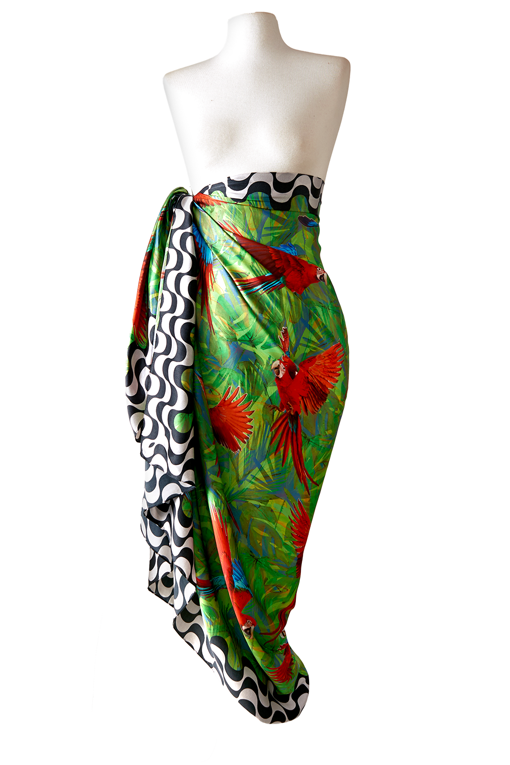 Pareo Araras Rio- Satén de Seda/ 130x200 - Scarfme | Bufandas, Pañuelos, Chales, Turbantes