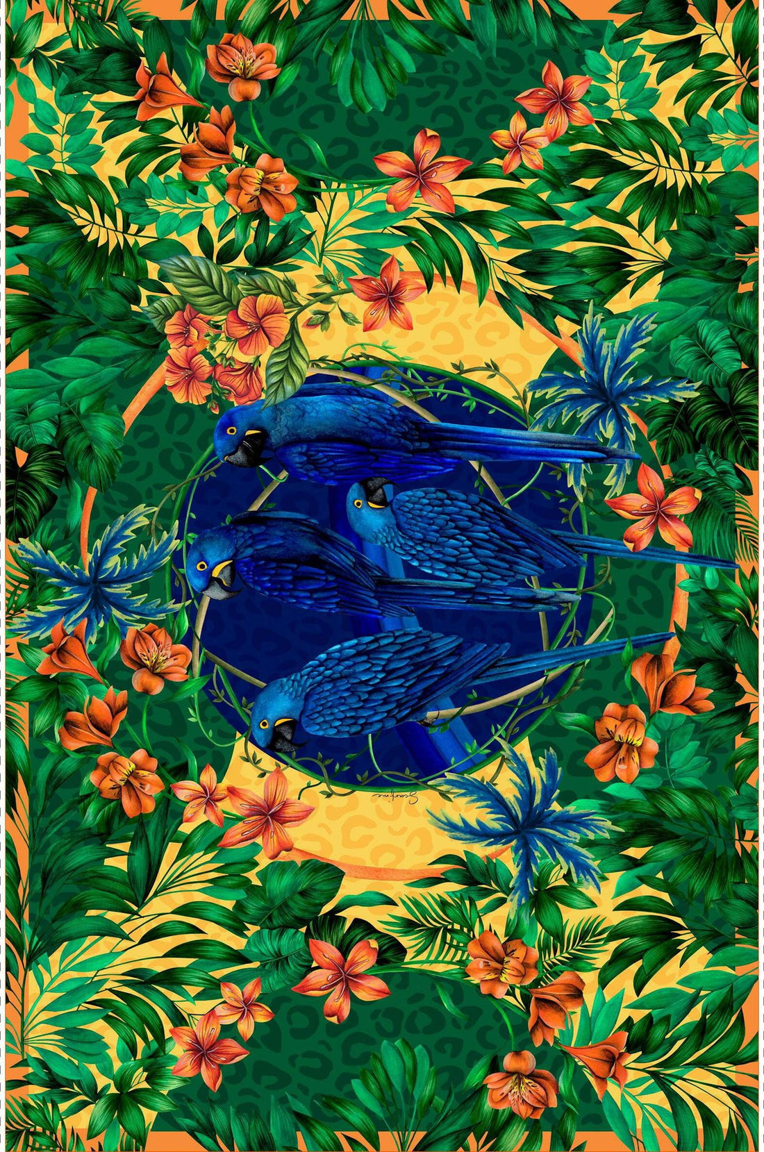 Pareo Brasil Tropical- Satén de Seda/ 130x200 - Scarfme | Bufandas, Pañuelos, Chales, Turbantes