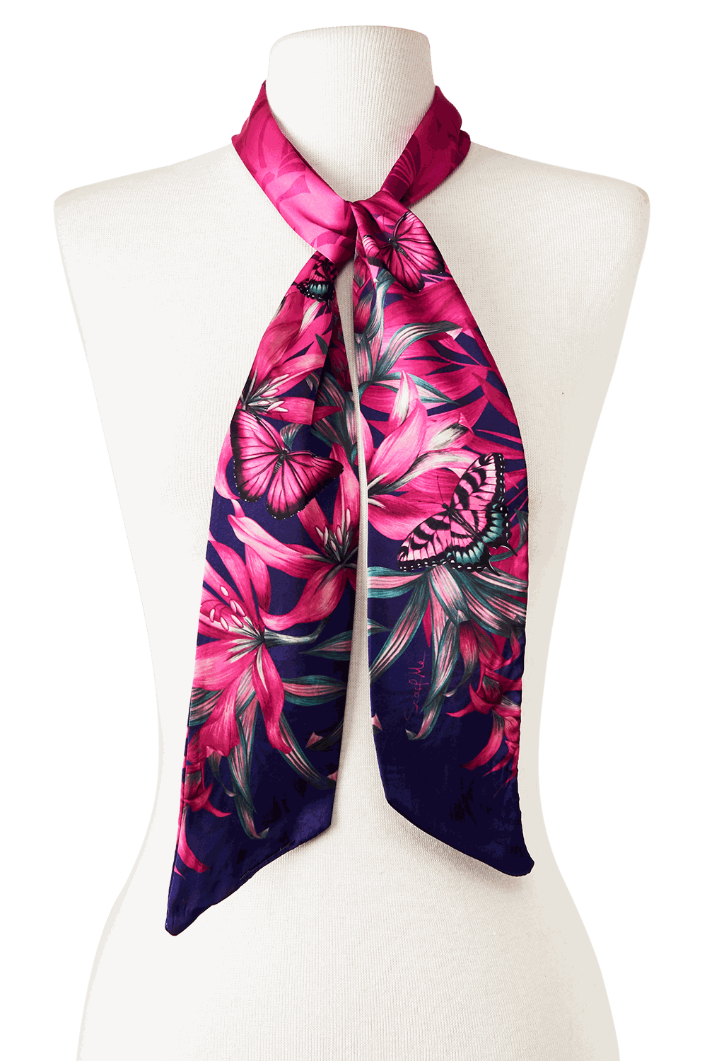 Twilly Pink Purple- Satén de Poliester/ 8x130 - Scarfme | Bufandas, Pañuelos, Chales, Turbantes