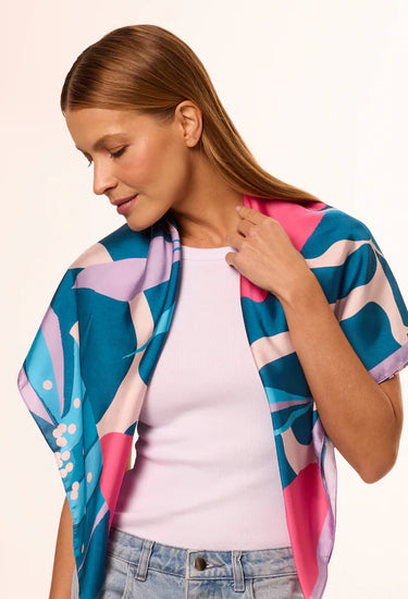 Pañuelo Turbante Flor Paraiso - Viscose/ 90x90