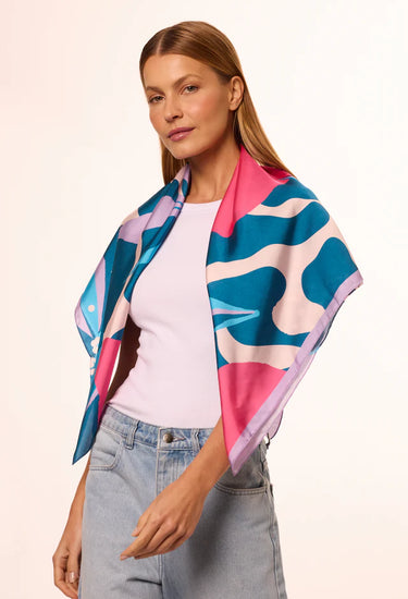 Pañuelo Turbante Flor Paraiso - Viscose/ 90x90