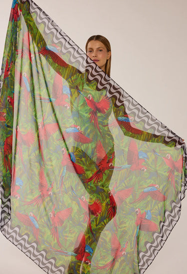 Pareo Arara Río - Georgette de Poliéster/ 130x200