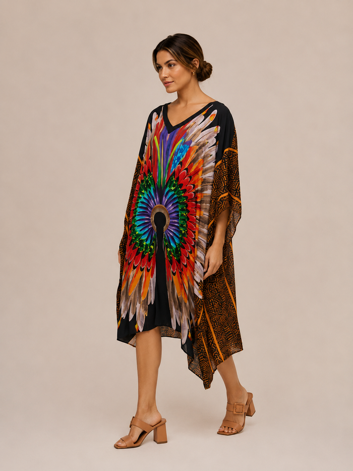 Kaftan Corto Cocar Negro- Viscose - Scarfme | Bufandas, Pañuelos, Chales, Turbantes