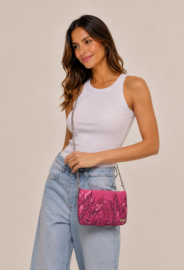 Bandolera Clutch Ramos de Púrpura - Scarfme | Bufandas, Pañuelos, Chales, Turbantes