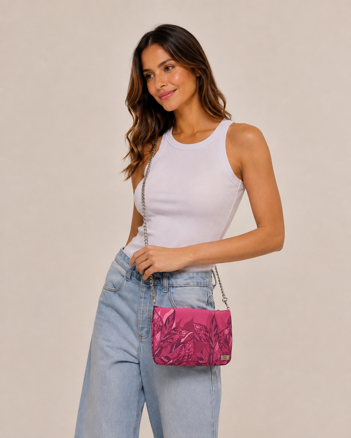 Bandolera Clutch Ramos de Púrpura - Scarfme | Bufandas, Pañuelos, Chales, Turbantes