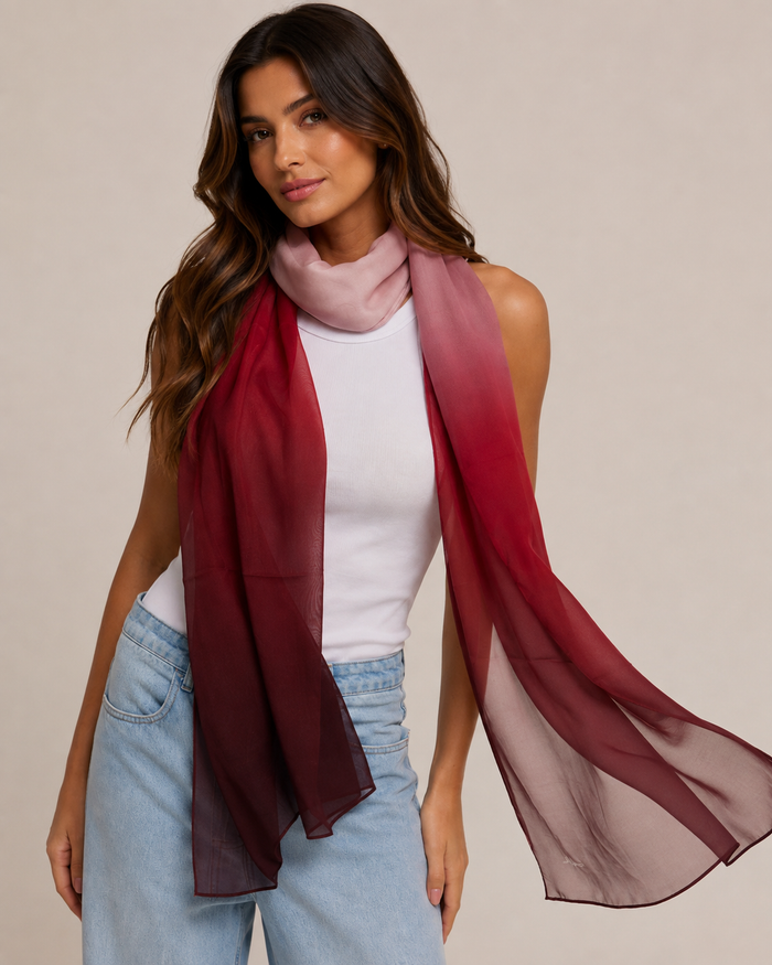 Chal Degradado- Mousseline de Seda/ 60x210 - Scarfme | Bufandas, Pañuelos, Chales, Turbantes