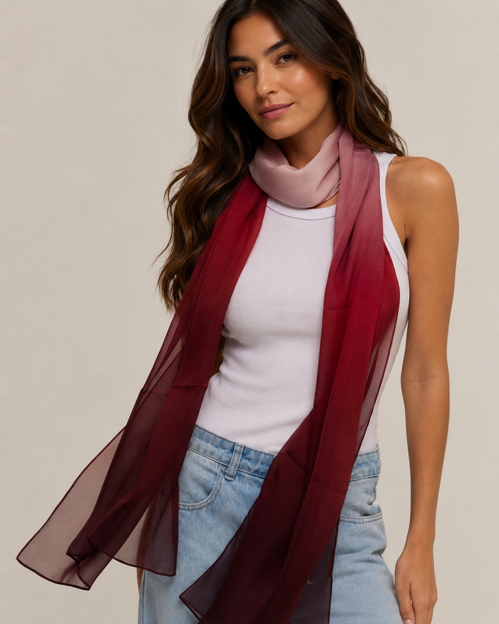 Chal Degradado- Mousseline de Seda/ 60x210 - Scarfme | Bufandas, Pañuelos, Chales, Turbantes