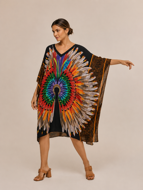 Kaftan Corto Cocar Negro- Viscose - Scarfme | Bufandas, Pañuelos, Chales, Turbantes
