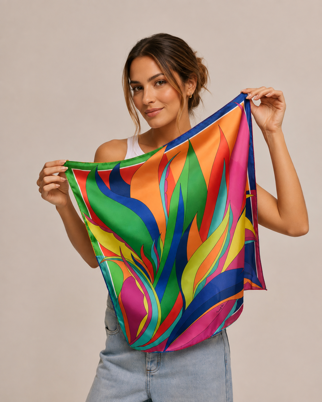 Pañuelo Neiva - Satén de Seda/ 65x65 - Scarfme | Bufandas, Pañuelos, Chales, Turbantes