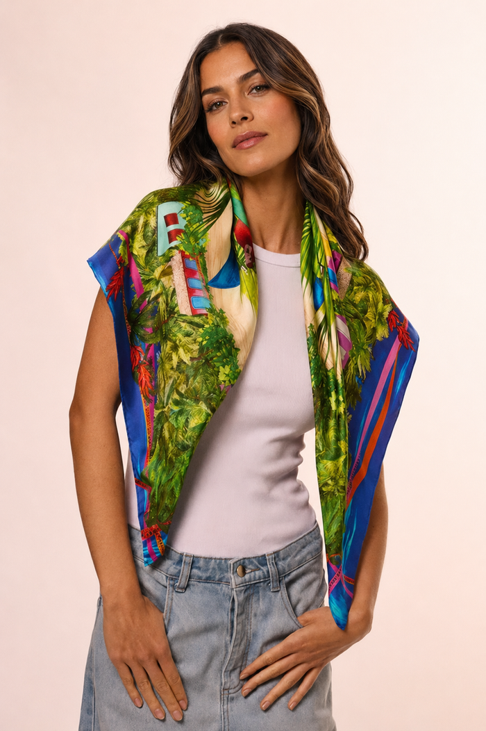 Pañuelo Nordeste - Twill de Seda/ 90x90 - Scarfme | Bufandas, Pañuelos, Chales, Turbantes