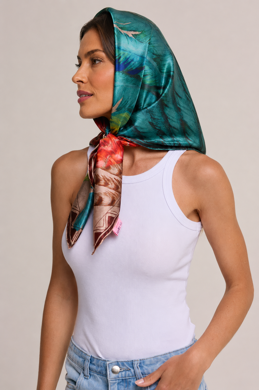Pañuelo Penas Cocar - Satén de Seda/ 90x90 - Scarfme | Bufandas, Pañuelos, Chales, Turbantes