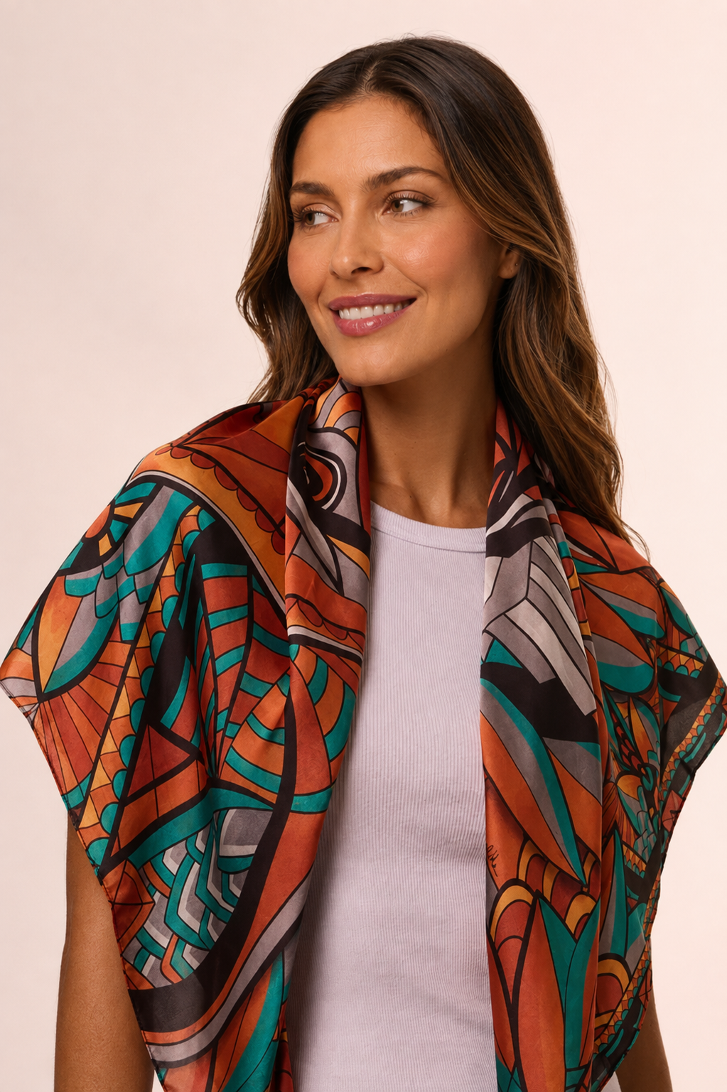 Pañuelo Lobo-Guará do Cerrado- Twill de Seda/ 90x90 - Scarfme | Bufandas, Pañuelos, Chales, Turbantes