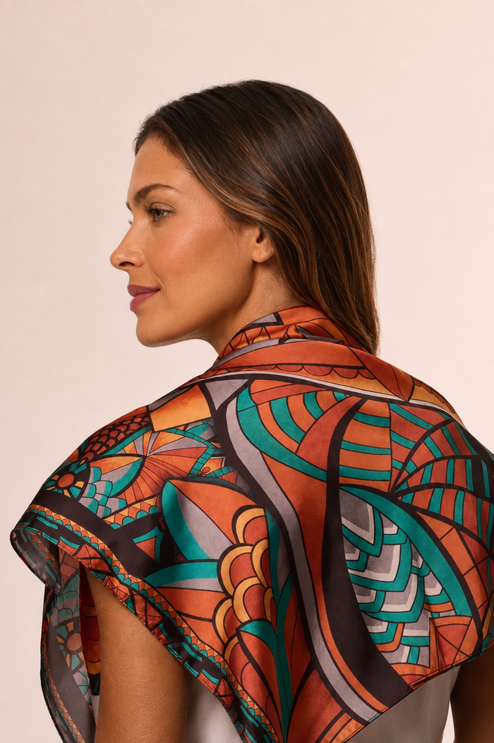 Pañuelo Lobo-Guará do Cerrado- Twill de Seda/ 90x90 - Scarfme | Bufandas, Pañuelos, Chales, Turbantes