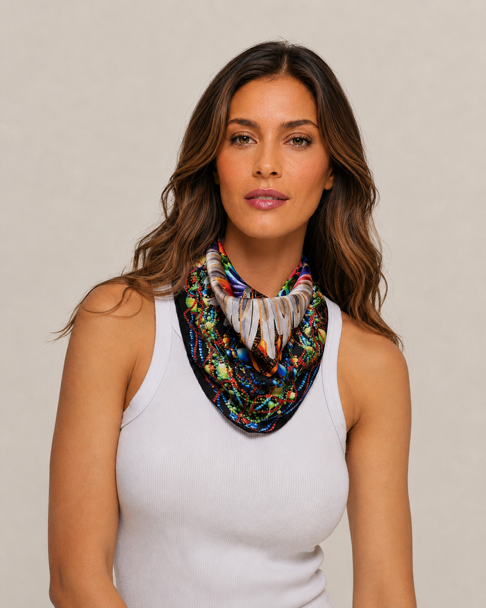 Pañuelo Cocar - Twill de Seda/ 65x65 - Scarfme | Bufandas, Pañuelos, Chales, Turbantes