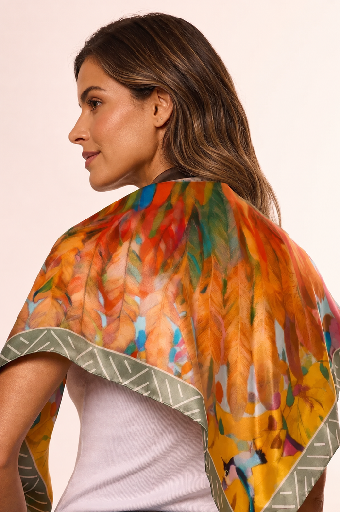 Pañuelo Toymanifesto Guardião da Natureza- Twill de Seda/ 90x90 - Scarfme | Bufandas, Pañuelos, Chales, Turbantes