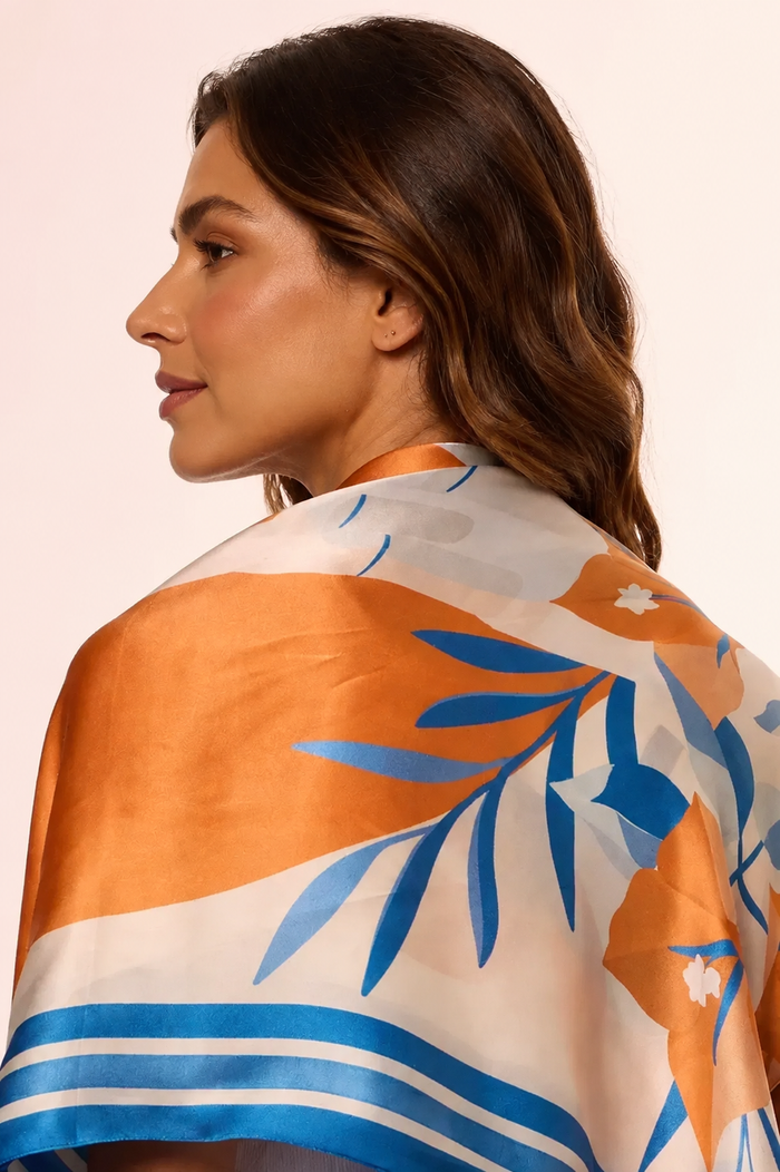 Pañuelo Santorini- Twill de Seda/ 65x65 - Scarfme | Bufandas, Pañuelos, Chales, Turbantes