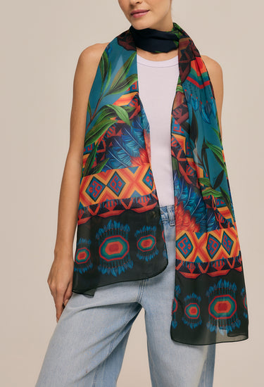Chal Amazonía Indígena - Mousseline de Poliéster/ 45x210 - Scarfme | Bufandas, Pañuelos, Chales, Turbantes