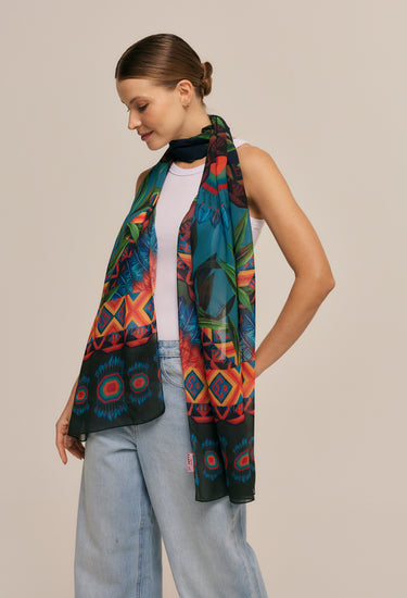 Chal Amazonía Indígena - Mousseline de Poliéster/ 45x210 - Scarfme | Bufandas, Pañuelos, Chales, Turbantes