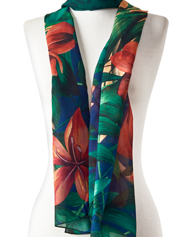 Chal Brasil Tropical - Mousseline de Poliéster/ 45x210 - Scarfme | Bufandas, Pañuelos, Chales, Turbantes