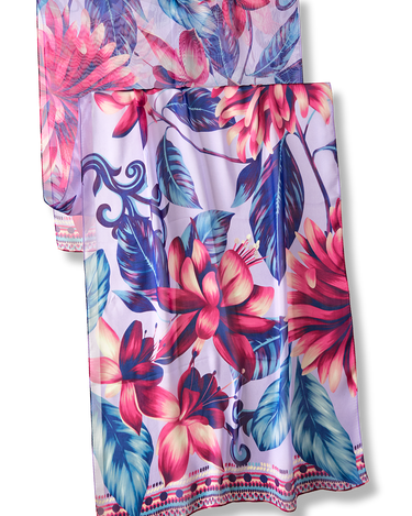 Chal Flor Flamingo- Mousseline de Seda/ 60x210 - Scarfme | Bufandas, Pañuelos, Chales, Turbantes