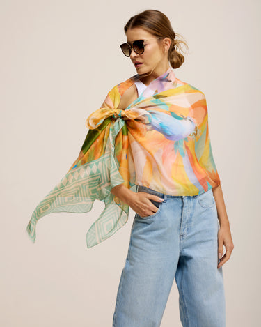 Chal Força da Mata- Mousseline de Seda/ 60x210 - Scarfme | Bufandas, Pañuelos, Chales, Turbantes