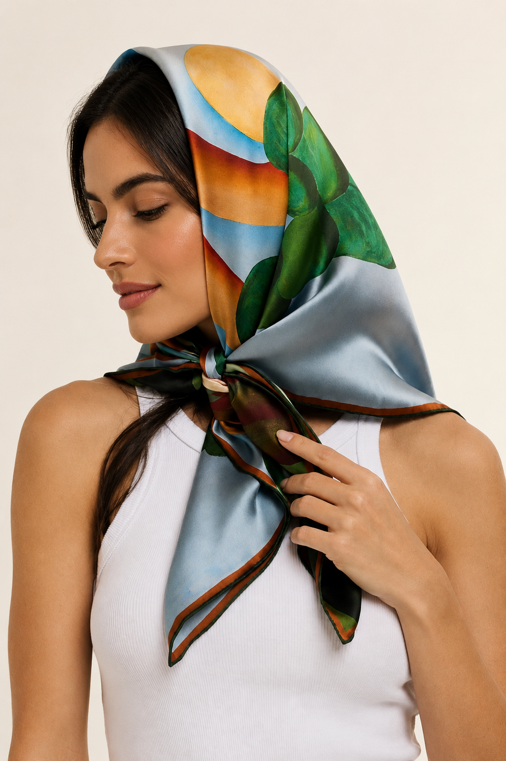 Pañuelo Cartão Postal- Satén de Seda- 90x90 - Scarfme | Bufandas, Pañuelos, Chales, Turbantes