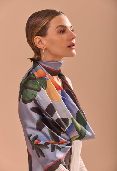 Pañuelo Cartão Postal- Satén de Seda- 90x90 - Scarfme | Bufandas, Pañuelos, Chales, Turbantes