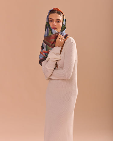 Pañuelo Cartão Postal- Satén de Seda- 90x90 - Scarfme | Bufandas, Pañuelos, Chales, Turbantes