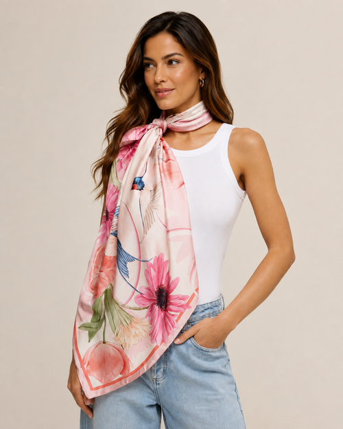 Pañuelo Outubro - Satén de Políester/ 90x90 - Scarfme | Bufandas, Pañuelos, Chales, Turbantes