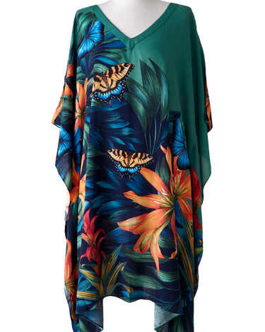 Kaftan Corto Mata Atlántica - Viscose - Scarfme | Bufandas, Pañuelos, Chales, Turbantes