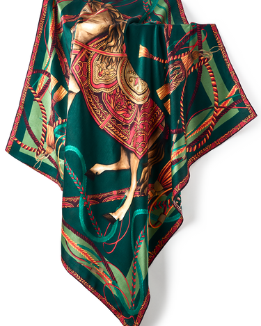 Pañuelo Horse- Satén de Seda/ 100x100 - Scarfme | Bufandas, Pañuelos, Chales, Turbantes