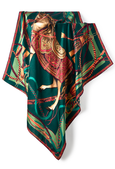 Pañuelo Horse- Satén de Seda/ 100x100 - Scarfme | Bufandas, Pañuelos, Chales, Turbantes