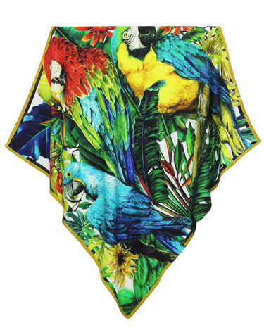 Pañuelo Araras do Brasil - Twill de Seda/ 90x90 - Scarfme | Bufandas, Pañuelos, Chales, Turbantes