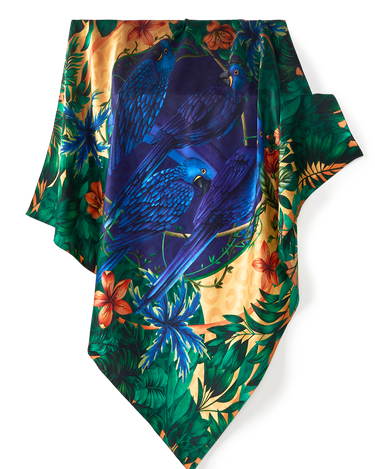 Pañuelo Brasil Tropical - Satén de Seda/ 90x90 - Scarfme | Bufandas, Pañuelos, Chales, Turbantes