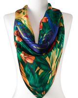 Pañuelo Brasil Tropical - Satén de Seda/ 90x90 - Scarfme | Bufandas, Pañuelos, Chales, Turbantes