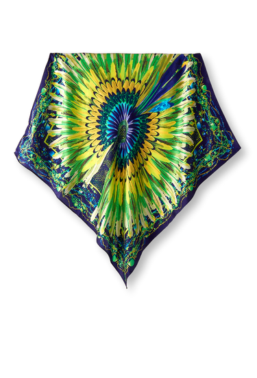 Pañuelo Cocar Brasil Twill de Seda/ 90x90 - Scarfme | Bufandas, Pañuelos, Chales, Turbantes