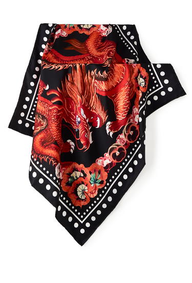 Pañuelo Dragão- Twill de Seda/ 50x50