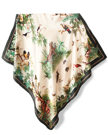 Pañuelo Fauna -Satén de Poliéster/ 90x90 - Scarfme | Bufandas, Pañuelos, Chales, Turbantes