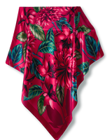 Pañuelo Flor Flamingo - Satén de Seda/ 90x90 - Scarfme | Bufandas, Pañuelos, Chales, Turbantes