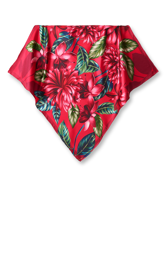 Pañuelo Flor Flamingo - Twill de Seda/ 65x65 - Scarfme | Bufandas, Pañuelos, Chales, Turbantes