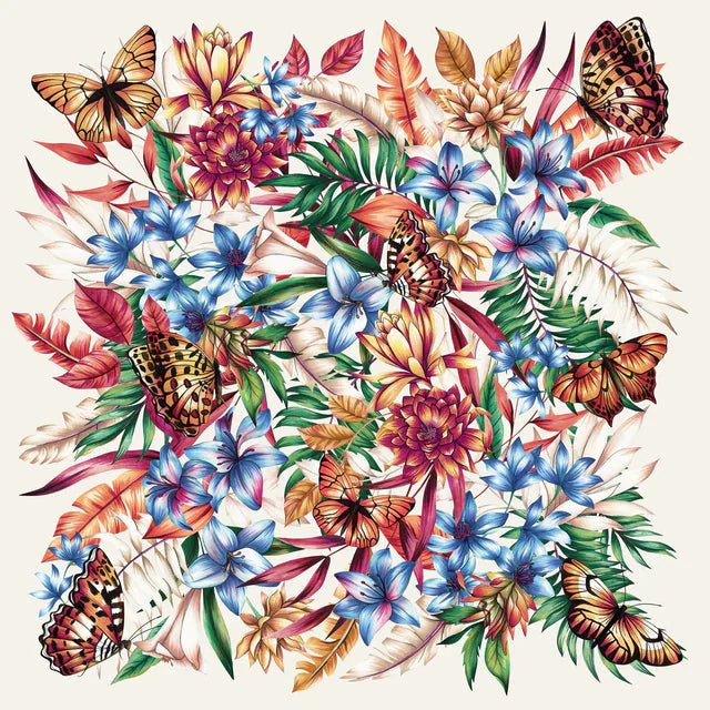 Pañuelo Flora Light- Satén de Seda/ 65x65 - Scarfme | Bufandas, Pañuelos, Chales, Turbantes