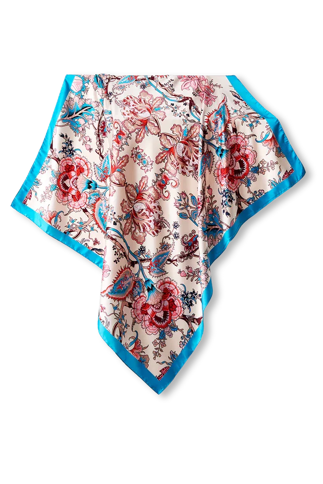 Pañuelo Floral Delicado- Satén de Seda/ 65x65 - Scarfme | Bufandas, Pañuelos, Chales, Turbantes