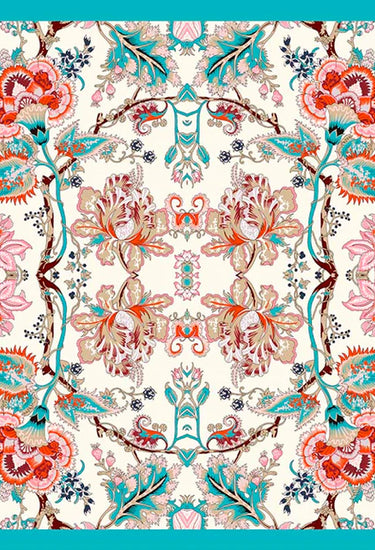 Pañuelo Floral Delicado- Satén de Seda/ 65x65