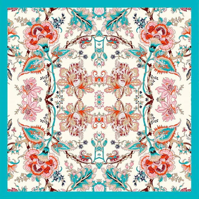 Pañuelo Floral Delicado- Satén de Seda/ 65x65 - Scarfme | Bufandas, Pañuelos, Chales, Turbantes